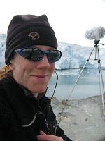 Cheryl Leonard recording Glaciers in Antarctica